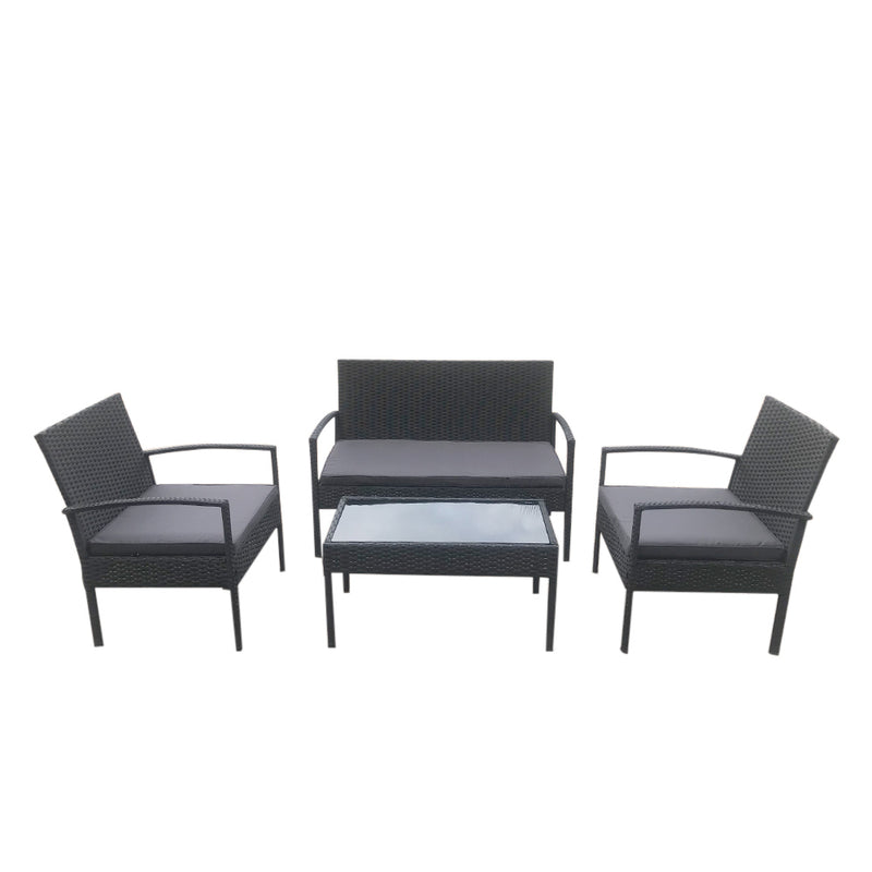 Roxana Wicker/Rattan 4 - Person Seating Group with Cushions Garden Outdoor Furniture Set - Atlantic Fine Furniture Inc