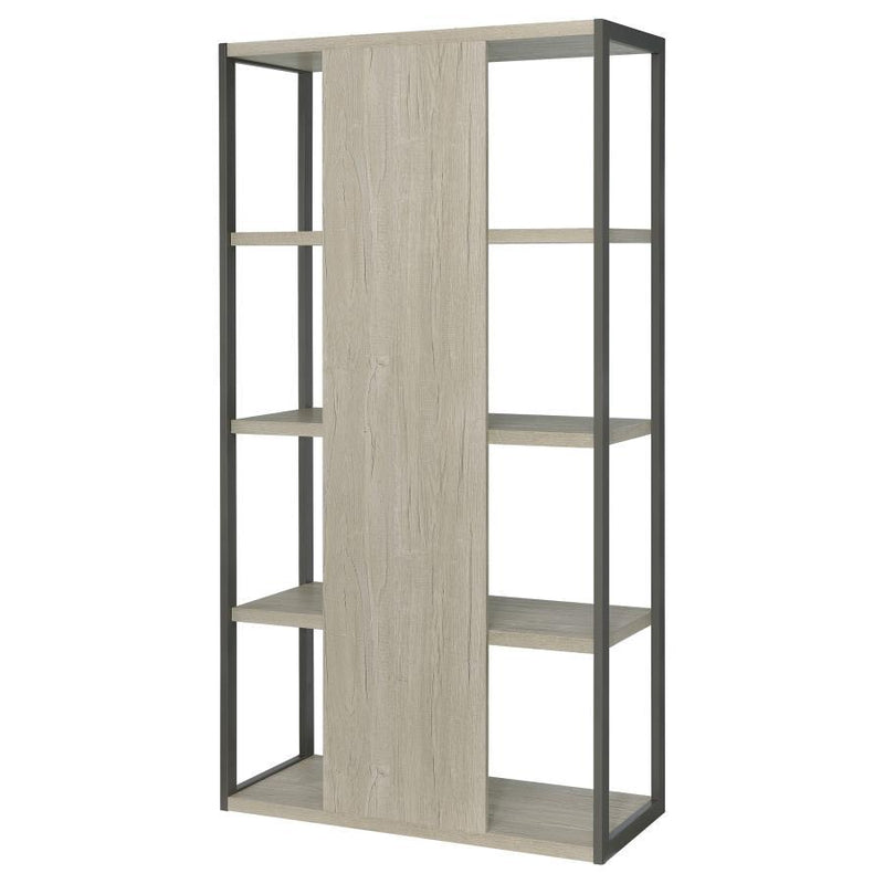 Loomis - 72" 4-Shelf Bookshelf - Whitewashed Gray