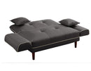 RELAX LOUNGE SOFA BED SLEEPER WITH 2 PILLOWS GREY FABRIC - Atlantic Fine Furniture Inc