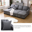 U_STYLE Upholstery Sleeper Sectional Sofa with Double Storage Spaces, 2 Tossing Cushions, Grey - Atlantic Fine Furniture Inc
