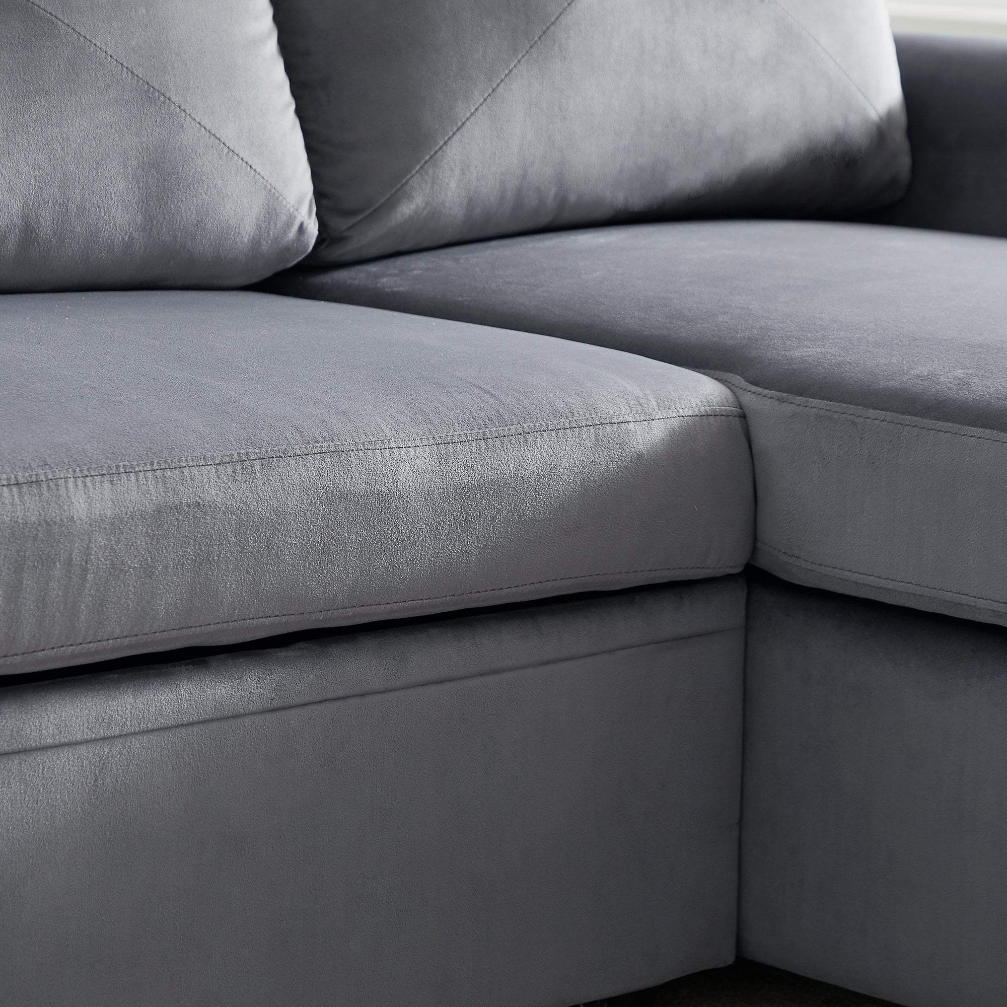 Orisfur. 83" Sleeper Sofa Bed Convertible Sectional Couch, 3-Seater L-Shape Corner Couch with Storage Chaise for Living Room Apartment - Atlantic Fine Furniture Inc
