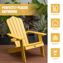 TALE Adirondack Chair Backyard Furniture Painted Seating with Cup Holder All-Weather and Fade-Resistant Plastic Wood for Lawn Outdoor Patio Deck Garden Porch Lawn Furniture Chairs Yellow - Atlantic Fine Furniture Inc
