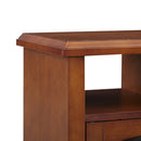 Modern Electric Fireplace TV Stand, Fit up to 55" Flat Screen TV with Two Tempered Glass Storage Cabinet and Adjustable Shelves Wood Veneer TV Console for Living Room, Cherry - Atlantic Fine Furniture Inc