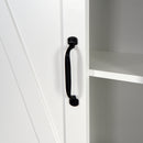 Over-the-Toilet Storage Cabinet, Space-Saving Bathroom Cabinet, with Adjustable Shelves and A Barn Door 27.16 x 9.06 x 67 inch - Atlantic Fine Furniture Inc