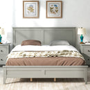Gray Solid Wood 3 Pieces Queen Bedroom Sets - Atlantic Fine Furniture Inc