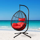 Swing Egg Chair With Stand, High-Quality Modern Design, 37.4x37.4x76.77 (Red) - Atlantic Fine Furniture Inc