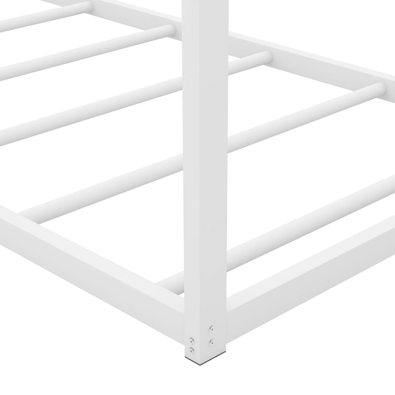 Twin Metal House Shape Platform Bed - White