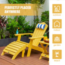 TALE Adirondack Chair Backyard Furniture Painted Seating with Cup Holder All-Weather and Fade-Resistant Plastic Wood for Lawn Outdoor Patio Deck Garden Porch Lawn Furniture Chairs Yellow - Atlantic Fine Furniture Inc