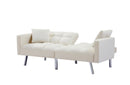 FUTON SOFA SLEEPER Beige VELVET WITH 2 PILLOWS - Atlantic Fine Furniture Inc