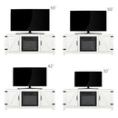 Farmhouse TV Stand, Fireplace TV Stand, Wood Entertainment Center Media Console with Storage,White - Atlantic Fine Furniture Inc