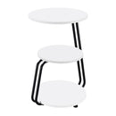 Hilly - 3-Tier Round Accent Side Table - White And Black - Atlantic Fine Furniture Inc