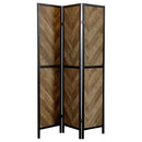 Marlene - 3-Panel Room Divider Folding Screen - Rustic Tobacco - Atlantic Fine Furniture Inc