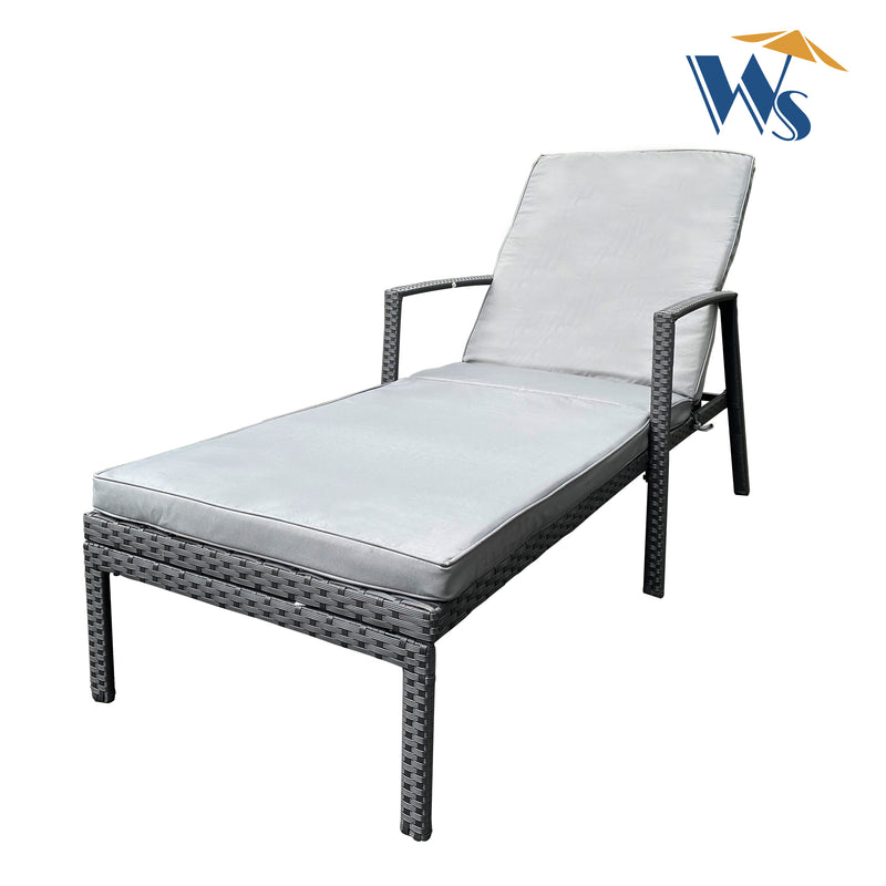 Outdoor Patio Lounge Chairs Rattan Wicker Patio Chaise Lounges Chair Gray