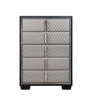 Nicola - Chest - Silver PU & Black Finish - Atlantic Fine Furniture Inc