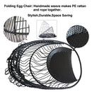 Hanging Egg Chair with Stand Outdoor Patio Swing Egg Chair Indoor Folding Egg Chair, Waterproof Cushion, Folding Rope Back, Heavy Duty C-Stand, 330LBS Capacity - Atlantic Fine Furniture Inc