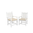 HDPE Dining Chair, White, With Cushion, Set of 2 - Atlantic Fine Furniture Inc