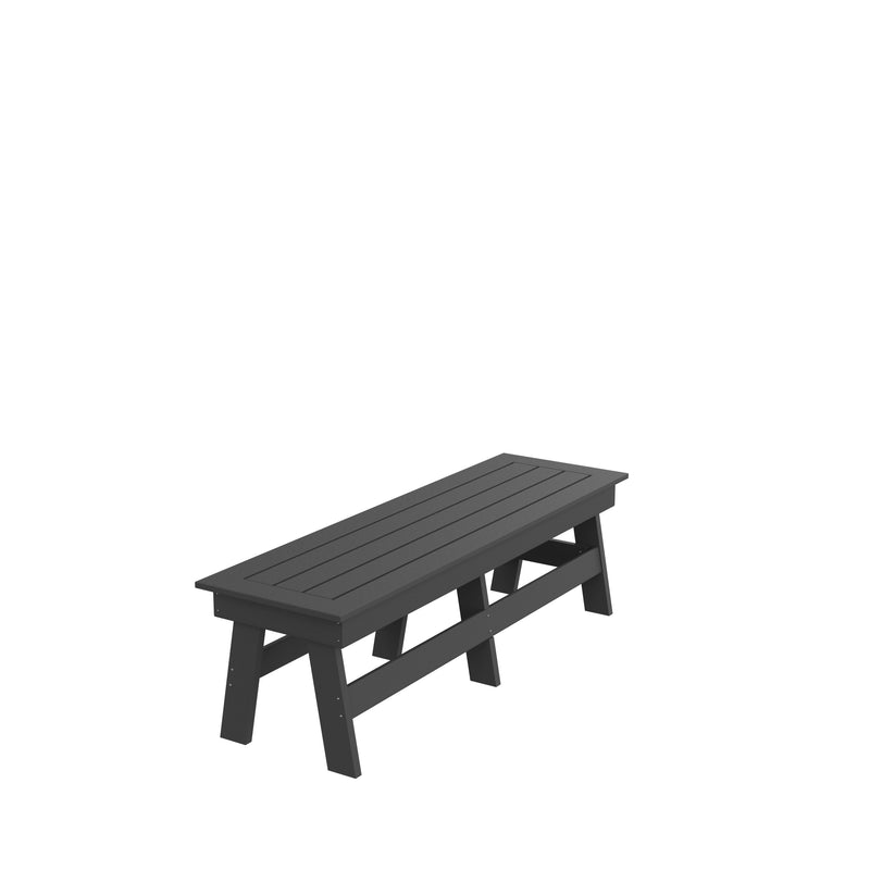HDPE Dining  Bench, Gray
