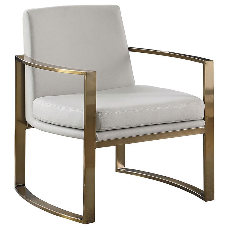 Cory - Upholstered Arched Arm Accent Chair - Cream - Atlantic Fine Furniture Inc