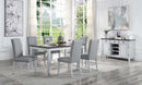 Lanton - Dining Table - Marble & Antique White Finish - Atlantic Fine Furniture Inc