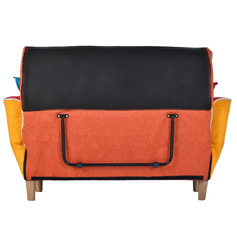 [VIDEO provided] U_STYLE Small Space Colorful Sleeper Sofa, Solid Wood Legs