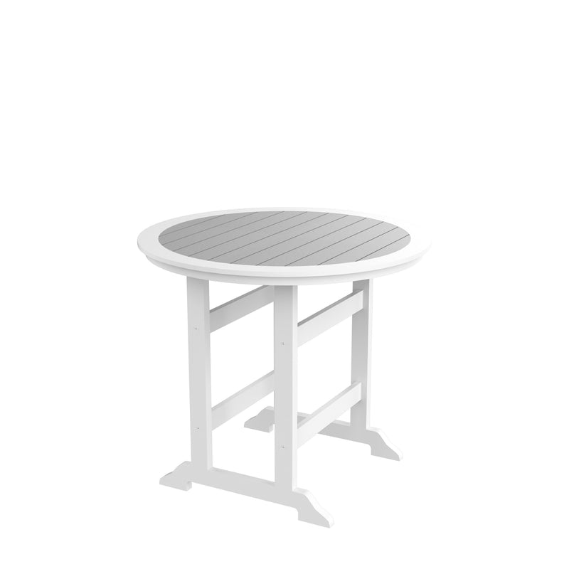 HDPE Bar Table, Dining Table, Patio Bar Set ,Counter Height Table For Outdoor White + Gray - Atlantic Fine Furniture Inc