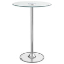 Thea - Round Glass Top LED Bistro Bar Table - Chrome - Atlantic Fine Furniture Inc