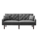 FUTON SOFA SLEEPER GREY VELVET WITH 2 PILLOWS（same as W223S01368。Size difference, See Details in page.） - Atlantic Fine Furniture Inc