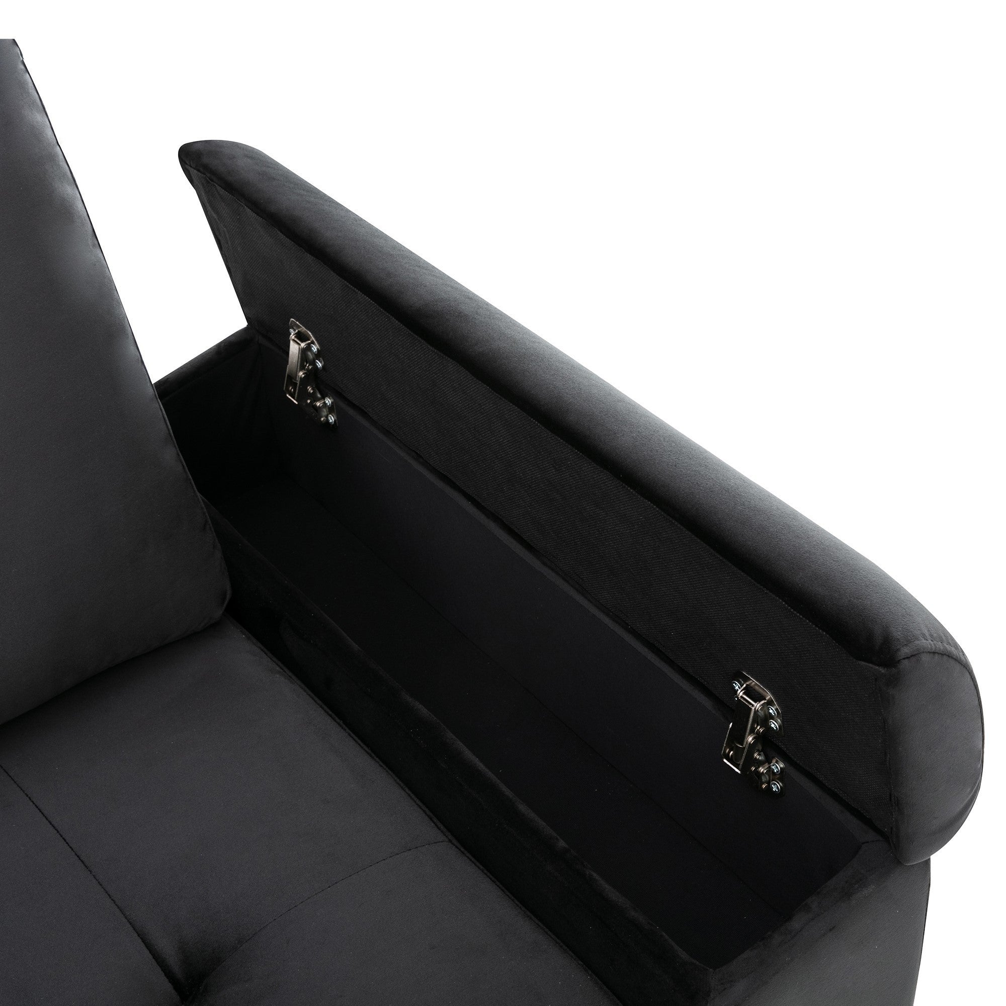 Orisfur. 86" Sleeper Sectional Sofa, L-Shape Corner Couch Sofa-Bed with Storage Ottoman &  Hidden Arm Storage for Living Room Apartment - Atlantic Fine Furniture Inc