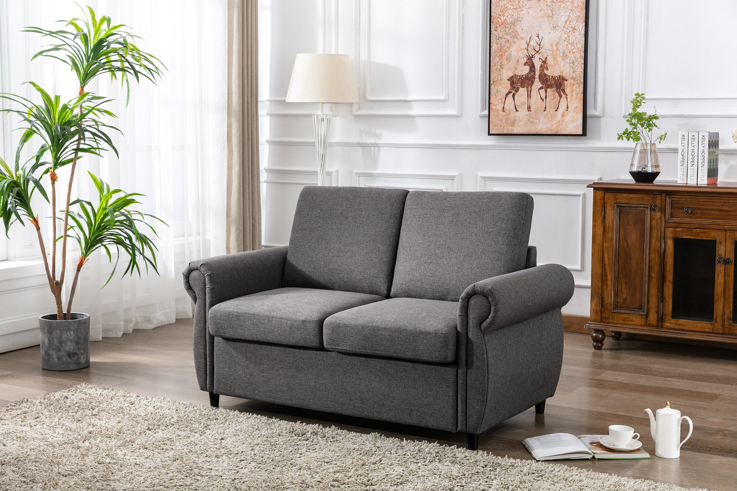 Orisfur Pull Out Sofa Bed  Loveseat Sleeper with Twin Size Memory Mattress for Living Room Spaces - Atlantic Fine Furniture Inc