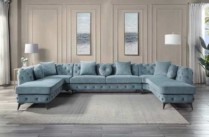 Atronia - Sectional Sofa - Deep Green Fabric
