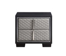 Nicola - Nightstand - Silver PU & Black Finish - Atlantic Fine Furniture Inc