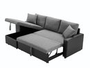Artemax 92.5“Linen Reversible Sleeper Sectional Sofa with storage and 2 stools Steel Gray - Atlantic Fine Furniture Inc