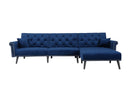 Convertible Sofa bed sleeper Navy blue velvet (same as W223S01591。Size difference, See Details in page.) - Atlantic Fine Furniture Inc