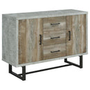Abelardo - 3-Drawer Engineered Wood Cabinet - Weathered Oak - Atlantic Fine Furniture Inc