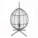Egg Swing Chair with Stand, 300 LBS Capacity, With Comfortable Cushion, 37.4x37.4x76.77 (Grey) - Atlantic Fine Furniture Inc