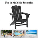 Resistant Adirondack Chair for Patio Deck Garden  Fire Pit Chair, 
Composite Adirondack Chair, Black,1 piece. - Atlantic Fine Furniture Inc