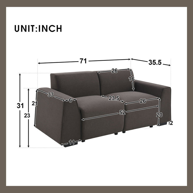 Modern Linen Fabric Sofa, Stylish And Minimalist 2 - 3 Seat Couch, Easy To Install, Exquisite Loveseat With Wide Armrests For Living Room, Bedroom, Apartment, Office