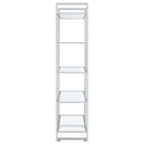 Hartford - 5-Shelf Glass Bookshelf - Chrome - Atlantic Fine Furniture Inc