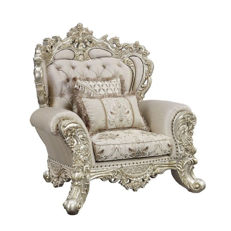 Danae - Chair - Fabric, Champagne & Gold Finish - Atlantic Fine Furniture Inc