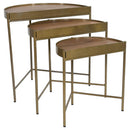 Tristen - 3 Piece Demilune Nesting Table - Brown And Gold - Atlantic Fine Furniture Inc