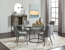 Granvia - Round Glass Top Metal Dining Table - Gunmetal - Atlantic Fine Furniture Inc