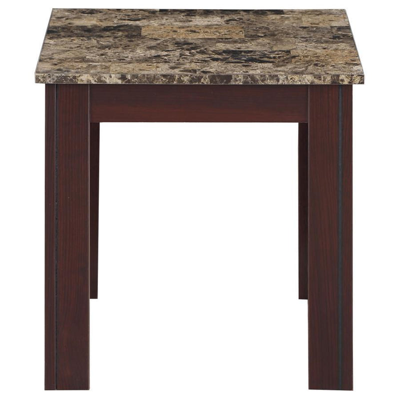 Rhodes - 3-piece Faux Marble Top Occasional Set - Brown