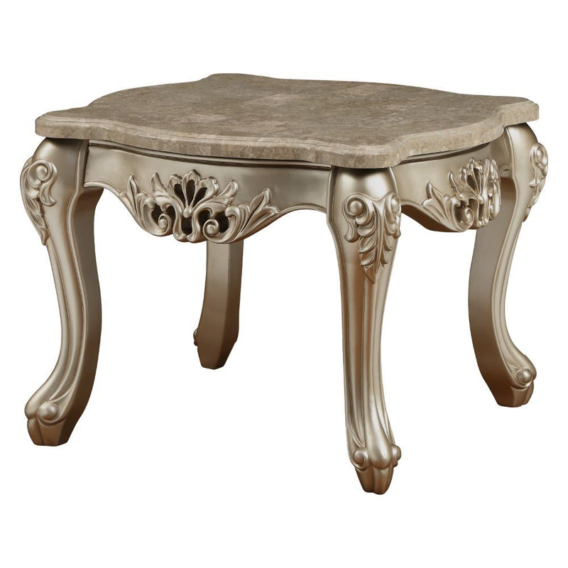 Ranita - End Table - Marble & Champagne