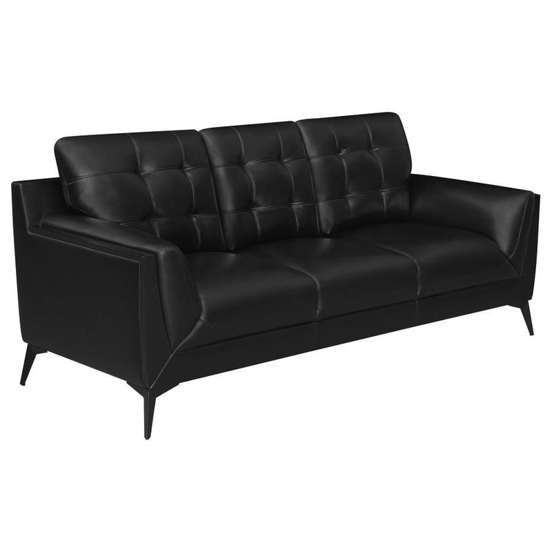 Moira - Upholstered Tufted Living Room Set With Track Arms - Black