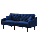 FUTON SOFA SLEEPER BLUE VELVET WITH 2 PILLOWS(same as W223S01469、W223S00358。Size difference, See Details in page.) ***Not available for sale on Walmart*** - Atlantic Fine Furniture Inc