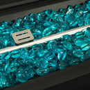 Outdoor 44" Gas Propane Fire pit  Table  Rectangle  50,000 BTU with  8mm Tempered Glass Tabletop & Blue Stone& Steel table lid &Table waterproof dusty Cover ,ETL Certification (Grey) - Atlantic Fine Furniture Inc