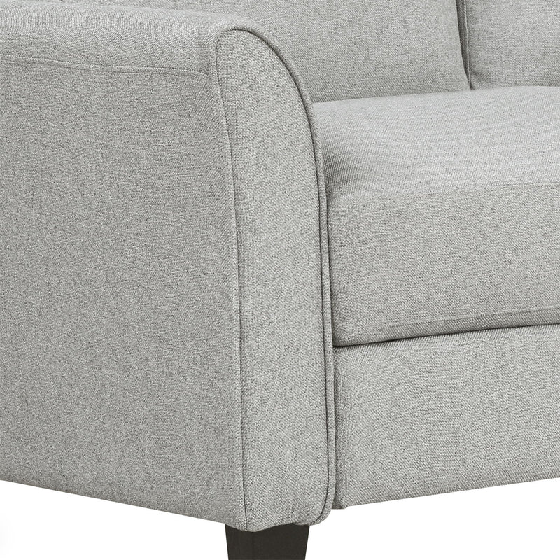 3 Seat Sofa Living Room Linen Fabric Sofa (Light Gray)