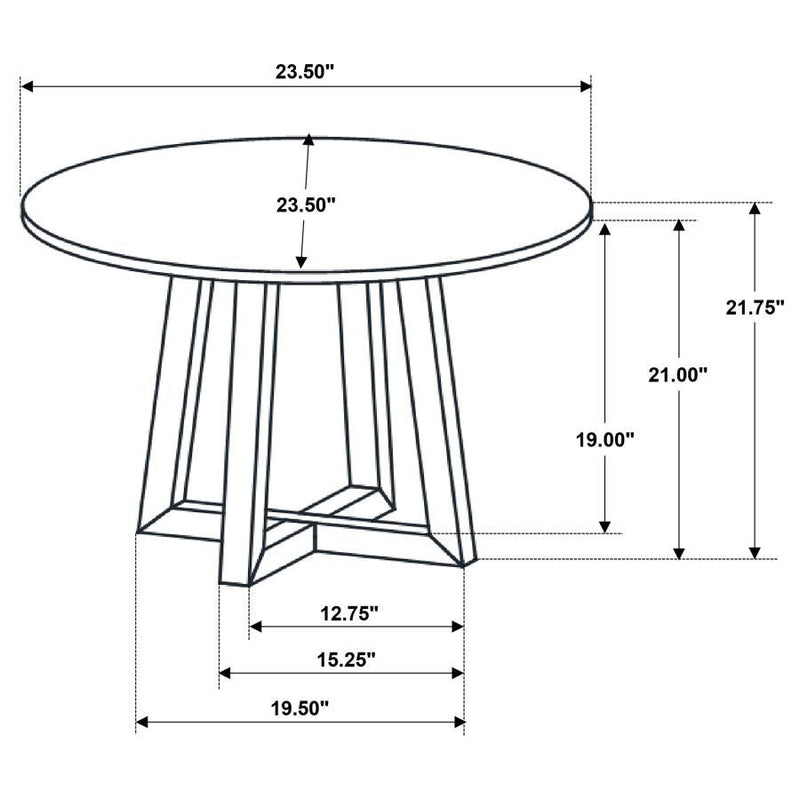 Skylark - Round End Table With Marble-like Top - Letizia And Light Oak