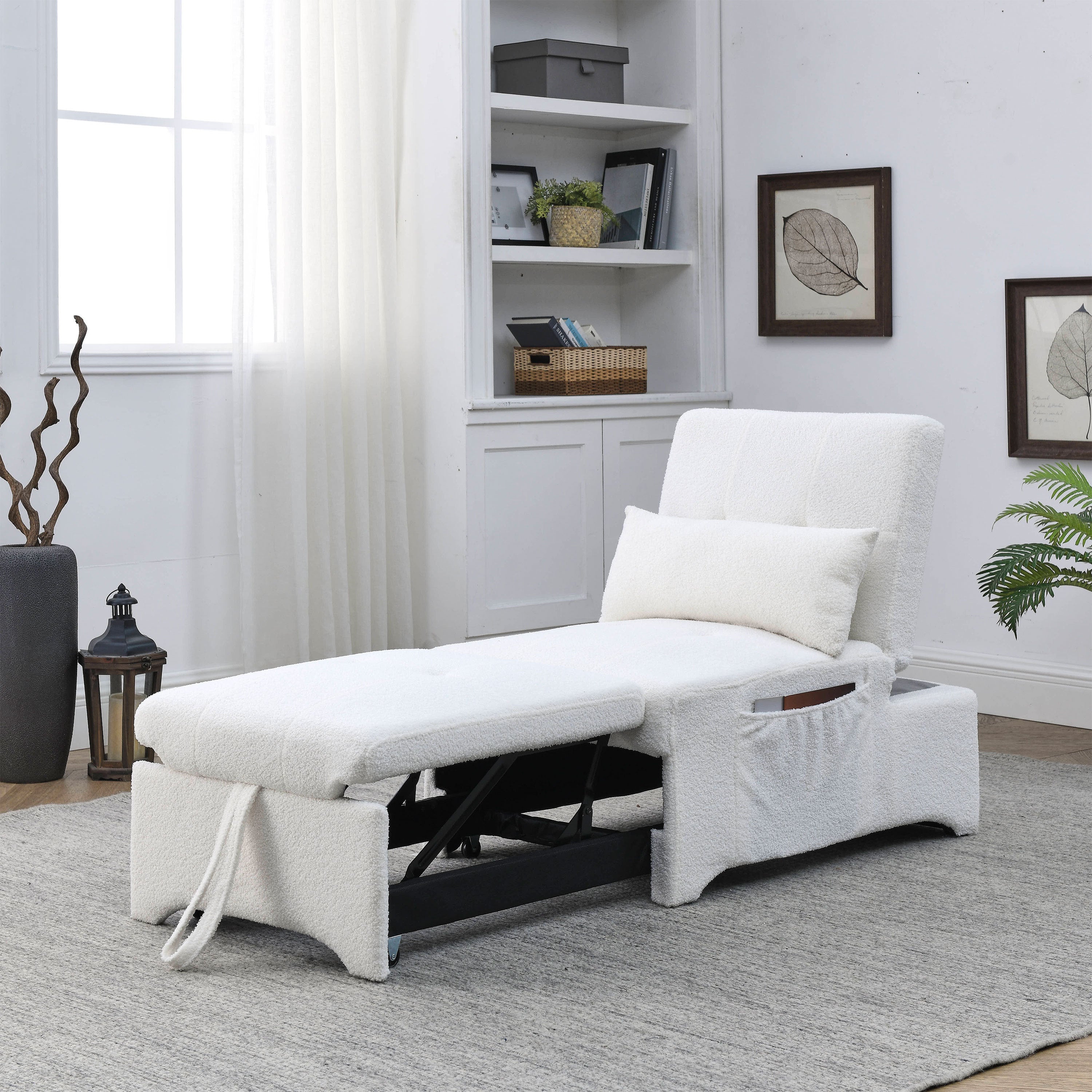 [Video] Welike 24.5"W Sleeper sofa bed, convertible chair 4 in 1 multifunctional folding sleeper sofa bed pull out sleeper sofa bed with adjustable backrest, single bed chair for small spaces - Atlantic Fine Furniture Inc