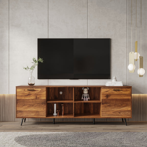 TV Stand Mid-Century Wood Modern Entertainment Center Adjustable Storage Cabinet TV Console for Living Room - Atlantic Fine Furniture Inc